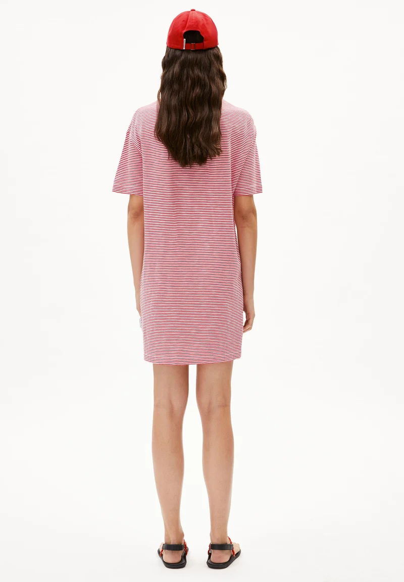 CHAARA LOVELY STRIPES | oatmilk-coral blush