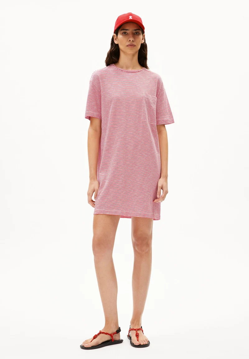 CHAARA LOVELY STRIPES | oatmilk-coral blush