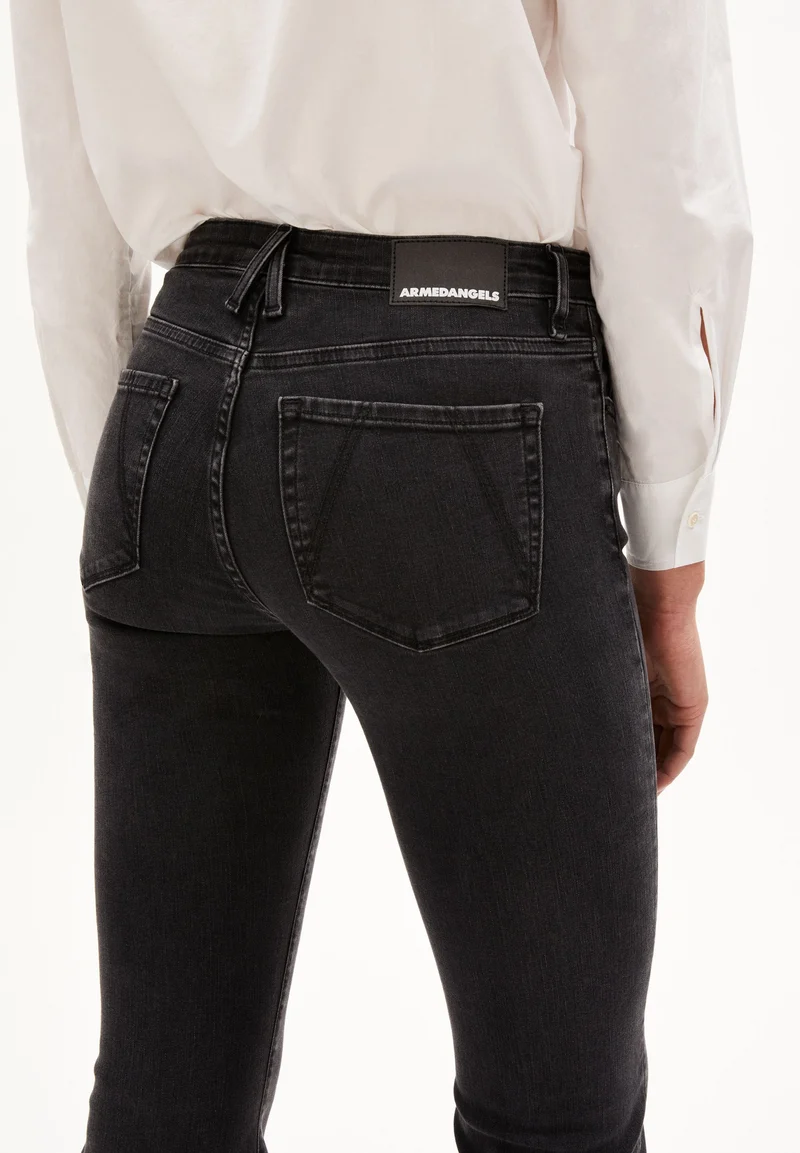 ANAMAA MID WAIST FLARED JEANS | washed down black