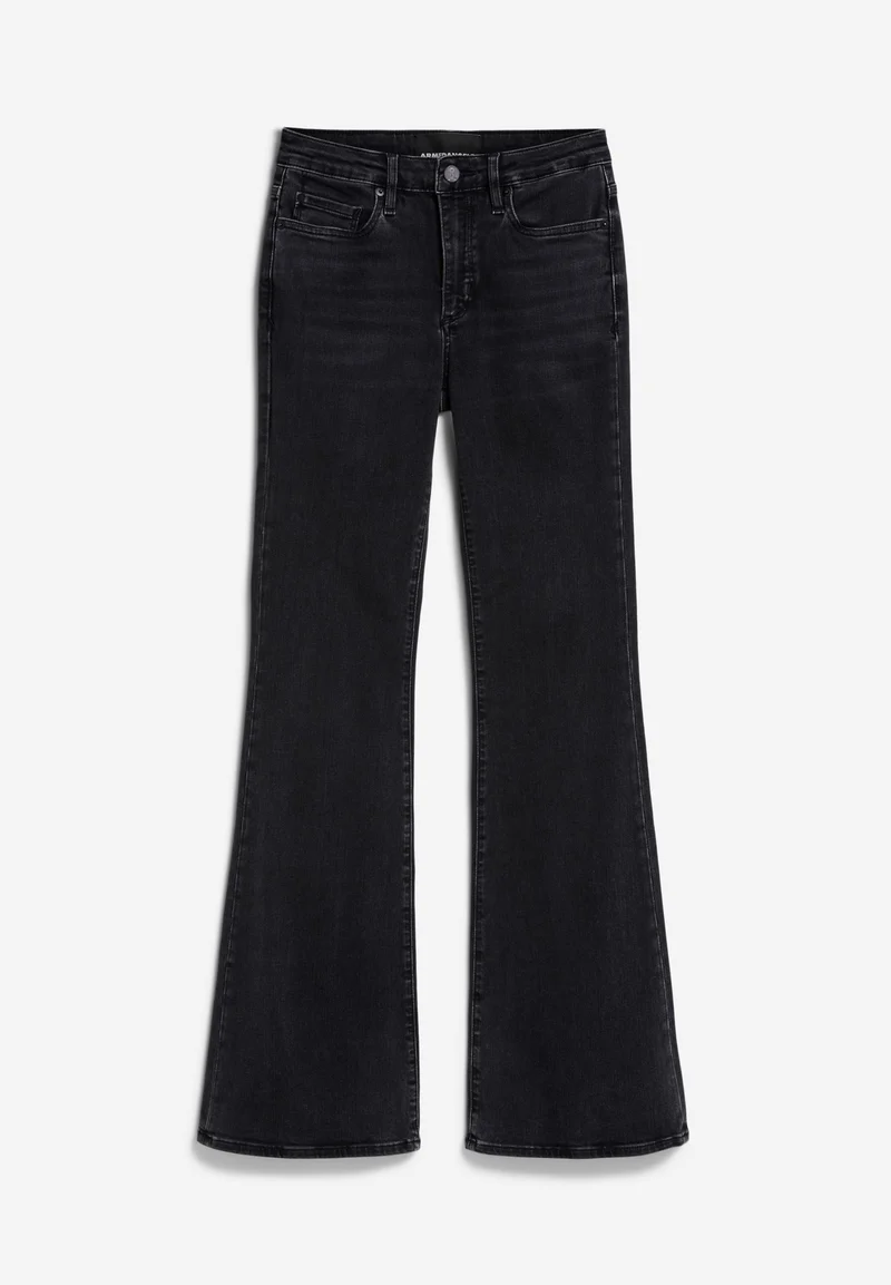ANAMAA MID WAIST FLARED JEANS | washed down black