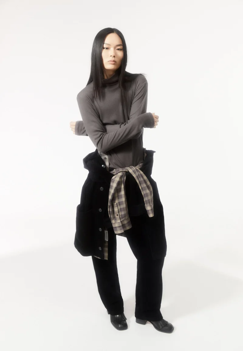 GRAZILIAA WOLL-MIX LANGARMSHIRT | iron cast