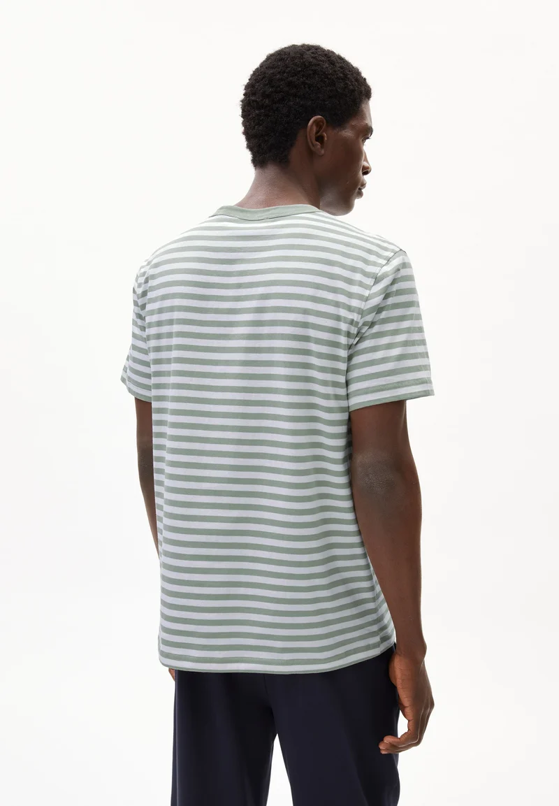 MAARKOS POCKET STRIPES | seagreen-broken white
