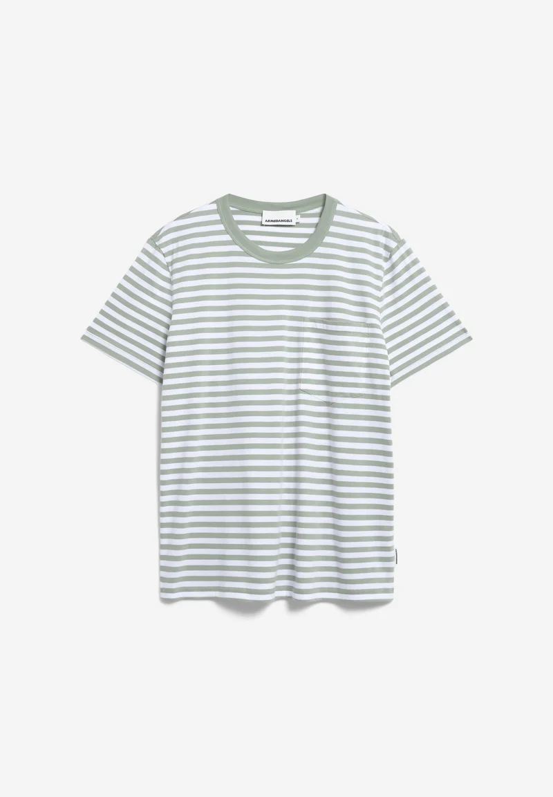 MAARKOS POCKET STRIPES | seagreen-broken white