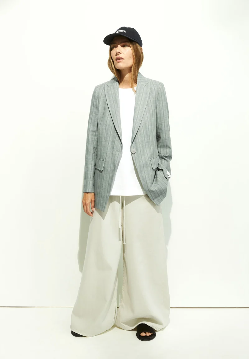 GESTREIFTER MIKULAA BLAZER | seagreen-light oatmilk