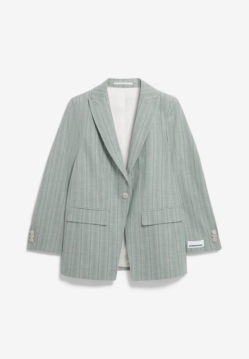 GESTREIFTER MIKULAA BLAZER | seagreen-light oatmilk