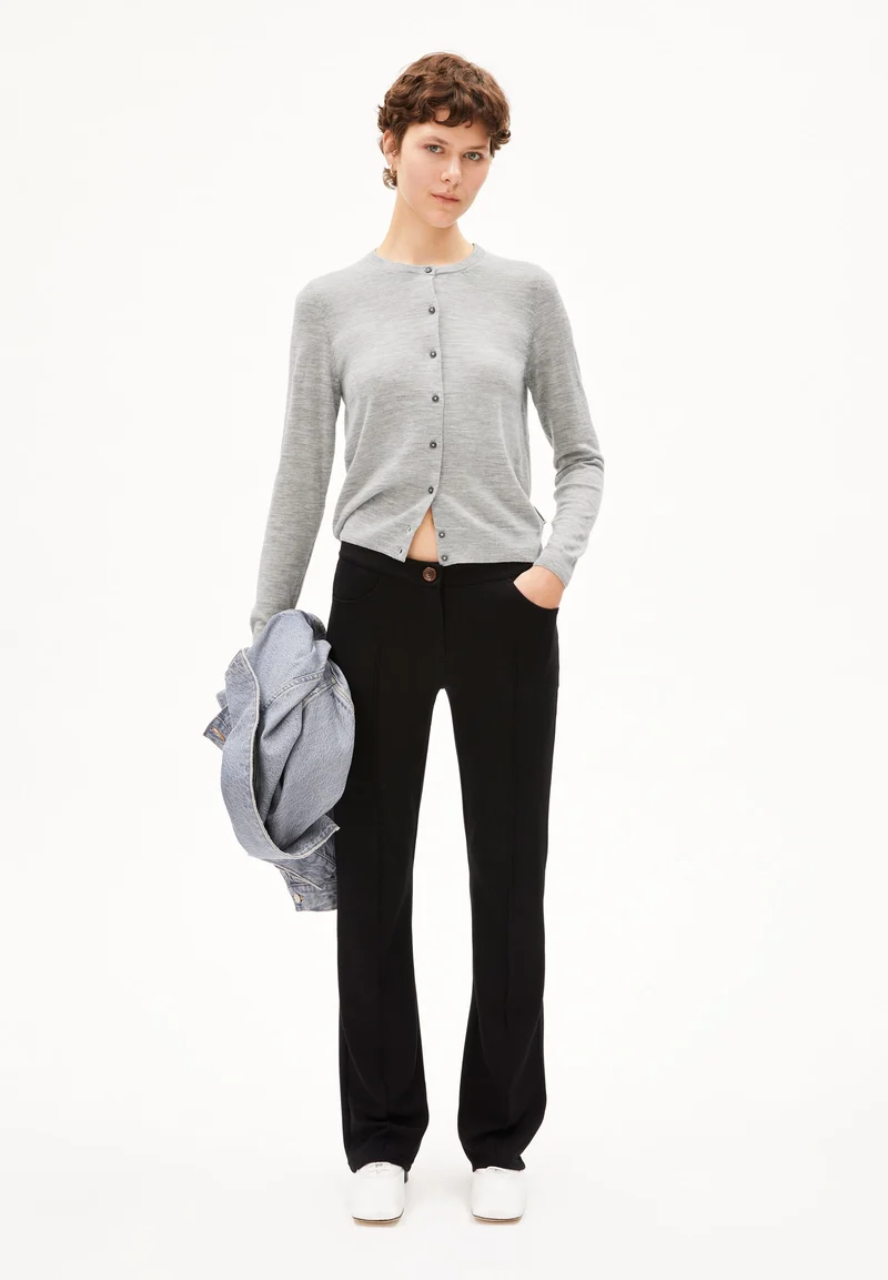 OPHALIAA MERINO STRICKJACKE | light grey melange