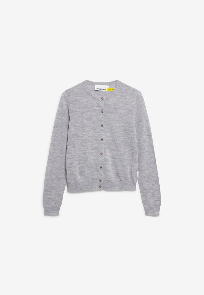 OPHALIAA MERINO STRICKJACKE | light grey melange