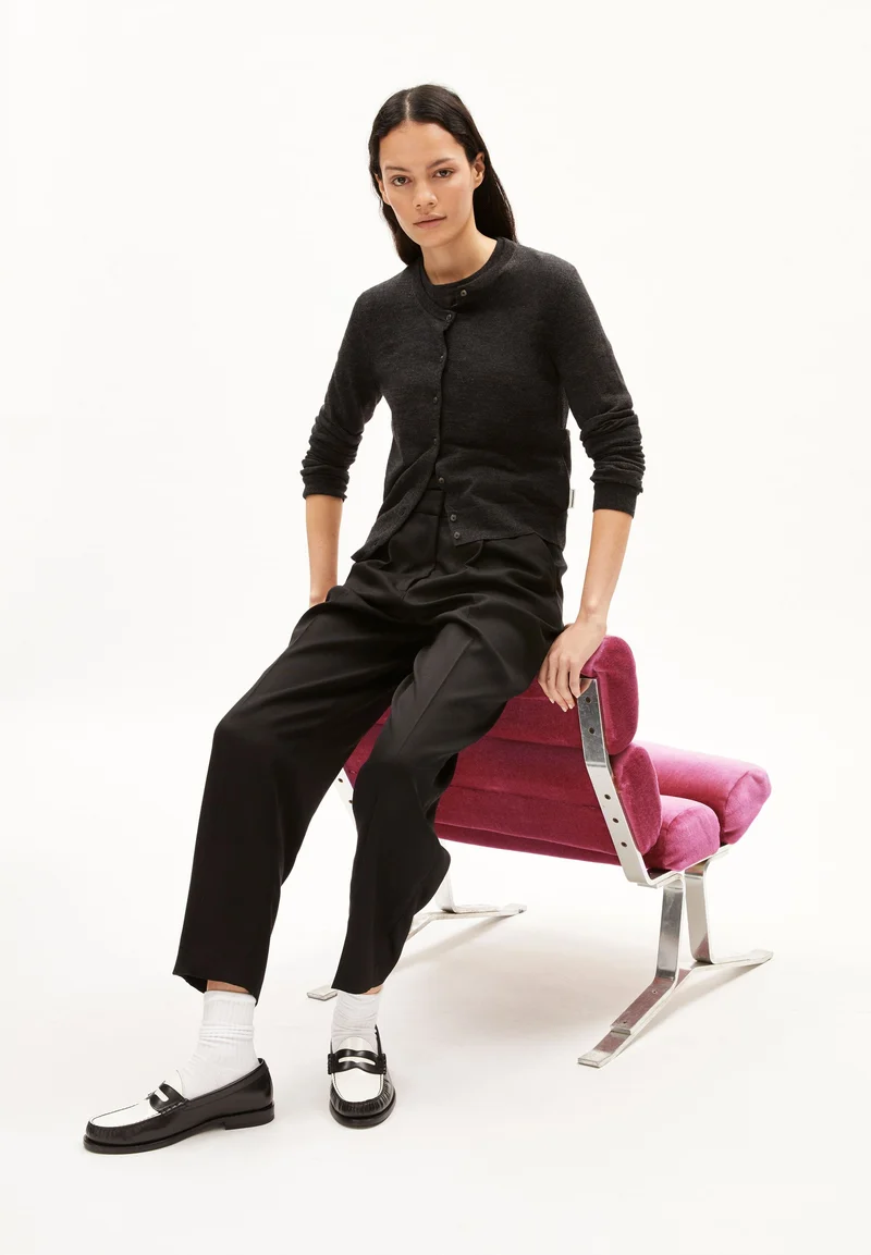 OPHALIAA MERINO STRICKJACKE | steel melange