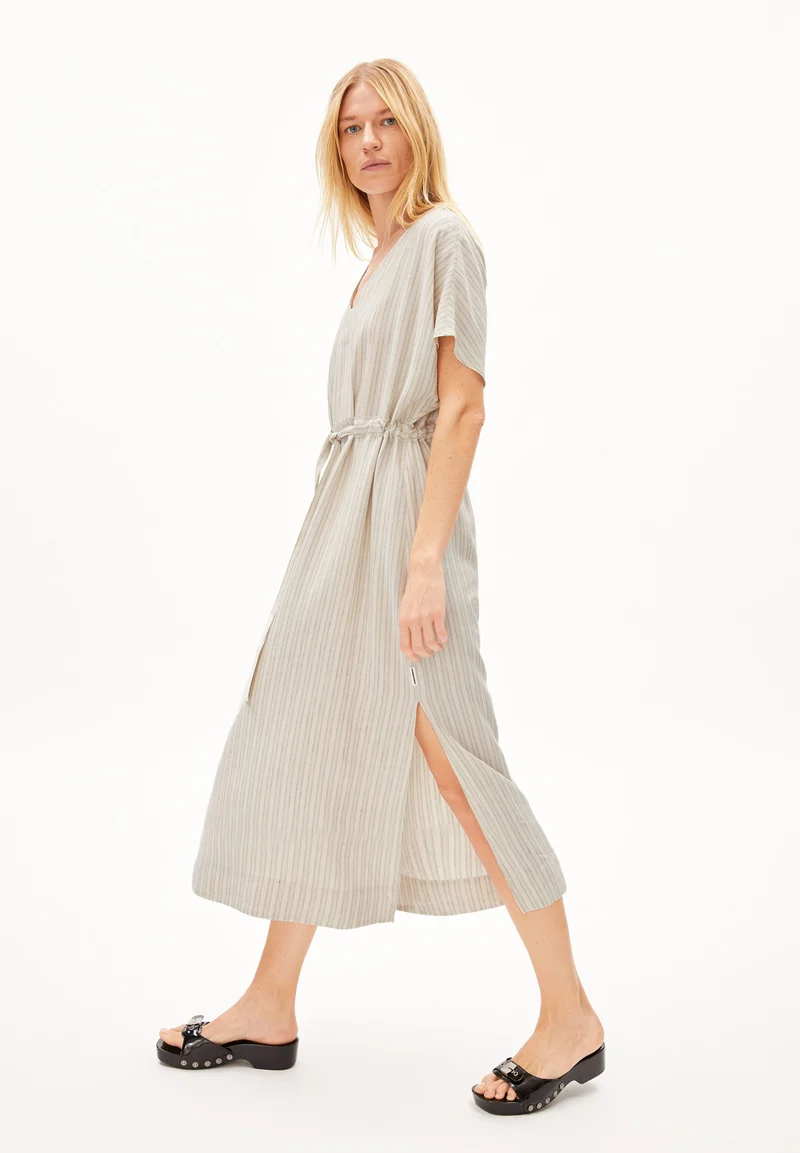MAAHALIANA LINO STRIPES | oatmilk-light matcha
