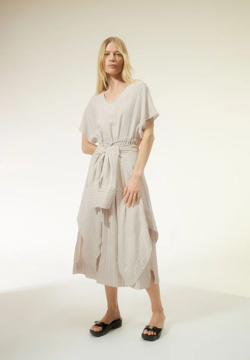 MAAHALIANA LINO STRIPES | oatmilk-light matcha