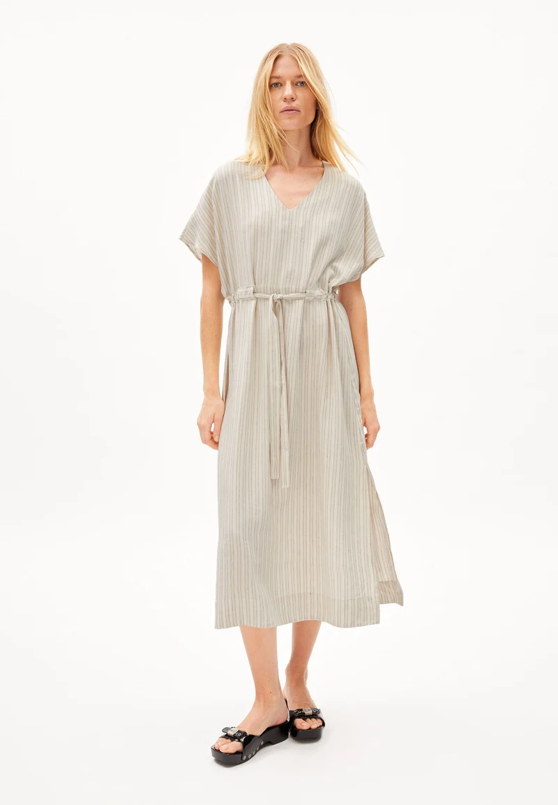 MAAHALIANA LINO STRIPES | oatmilk-light matcha