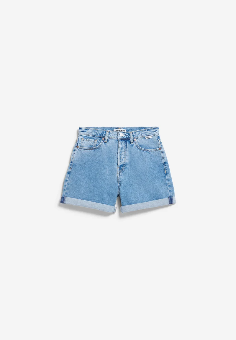 SHEAARI HIGH WAIST JEANS-SHORTS | fresh blue