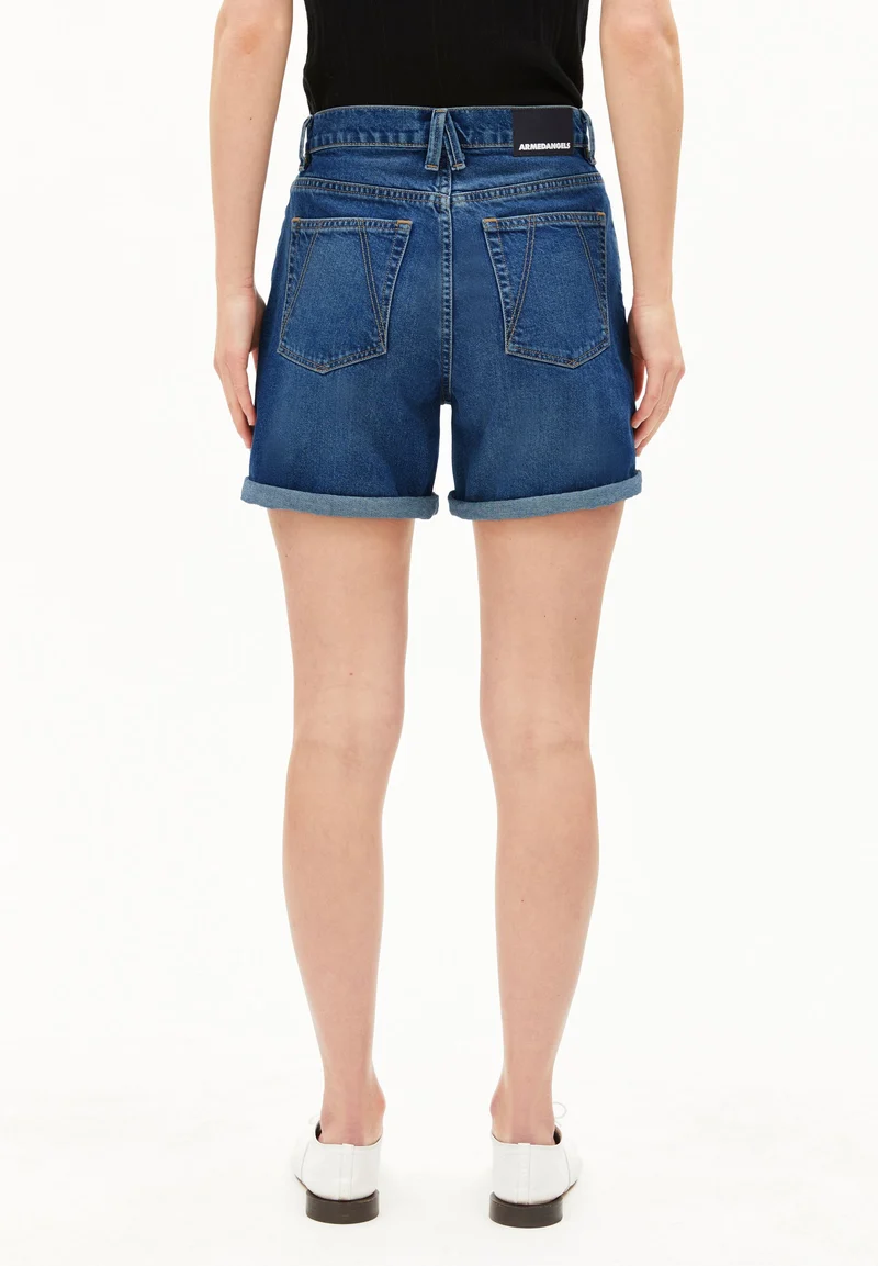 SHEAARI HIGH WAIST JEANS-SHORTS | wavy blue