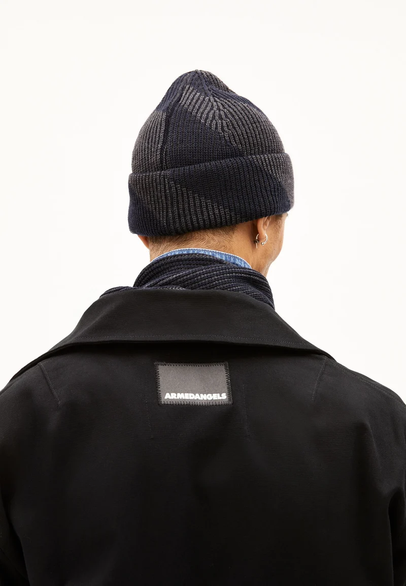 NILDAAO WOOL STRIPES | night sky melange-steel melange