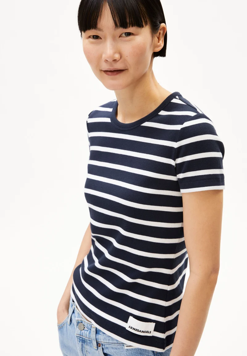 KARDAA GESTREIFTES RIPP-T-SHIRT | night sky-white