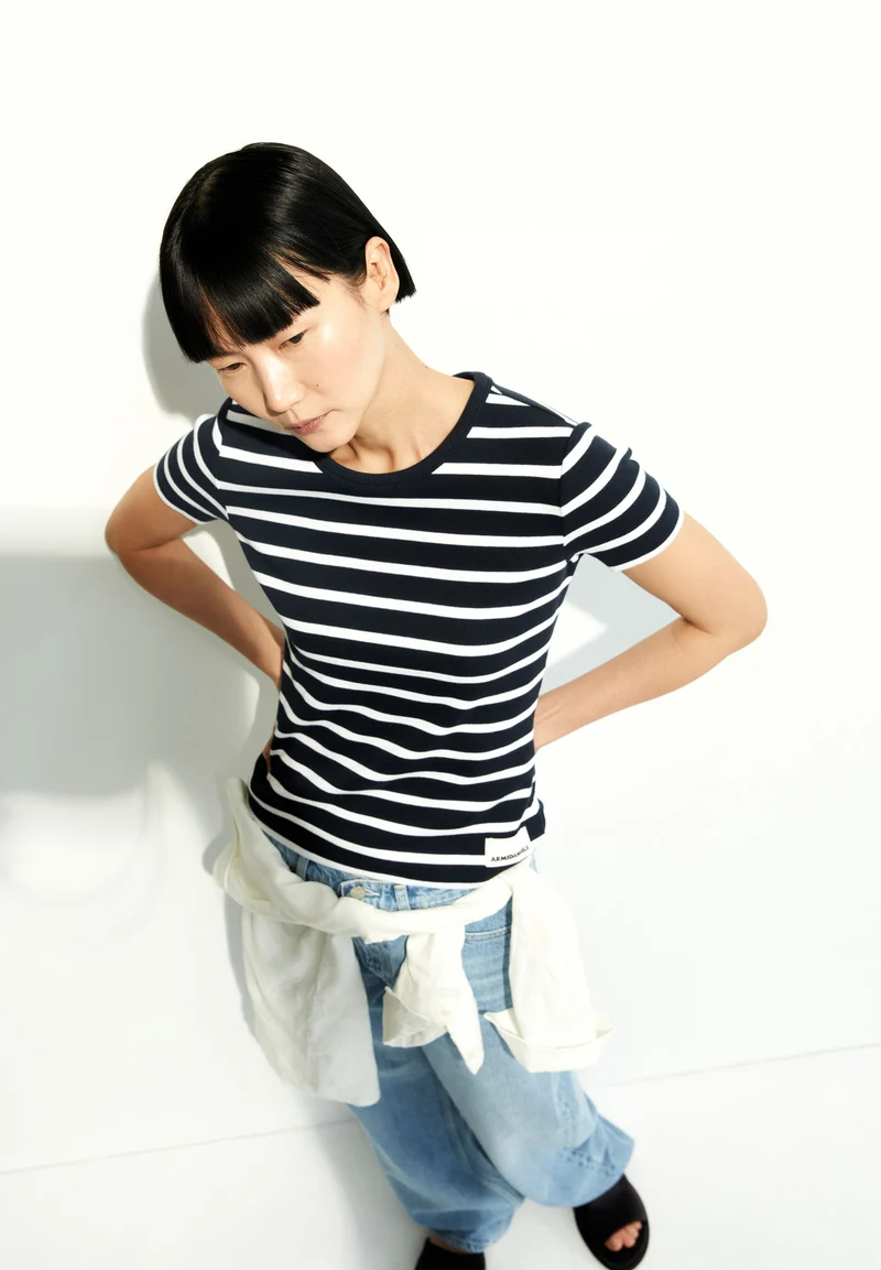 KARDAA GESTREIFTES RIPP-T-SHIRT | night sky-white