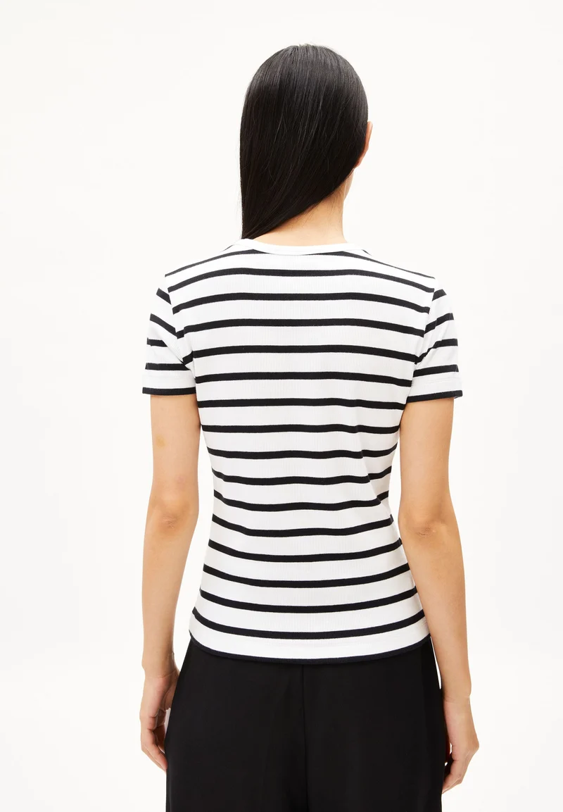 KARDAA GESTREIFTES RIPP-T-SHIRT | white-black