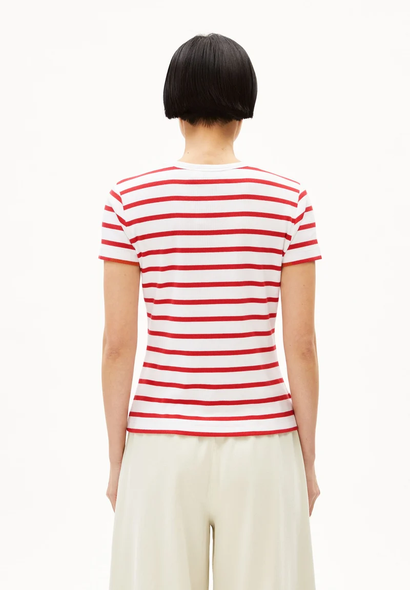 KARDAA GESTREIFTES RIPP-T-SHIRT | white-coral blush