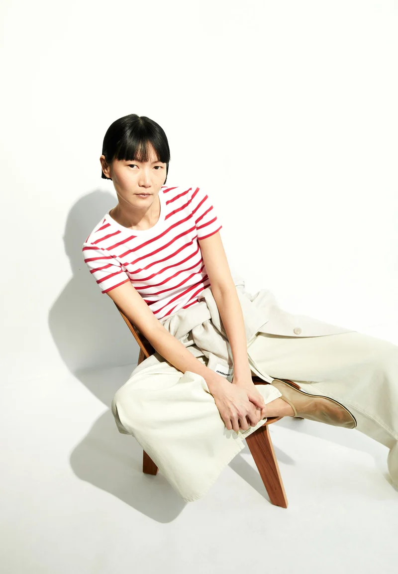 KARDAA GESTREIFTES RIPP-T-SHIRT | white-coral blush