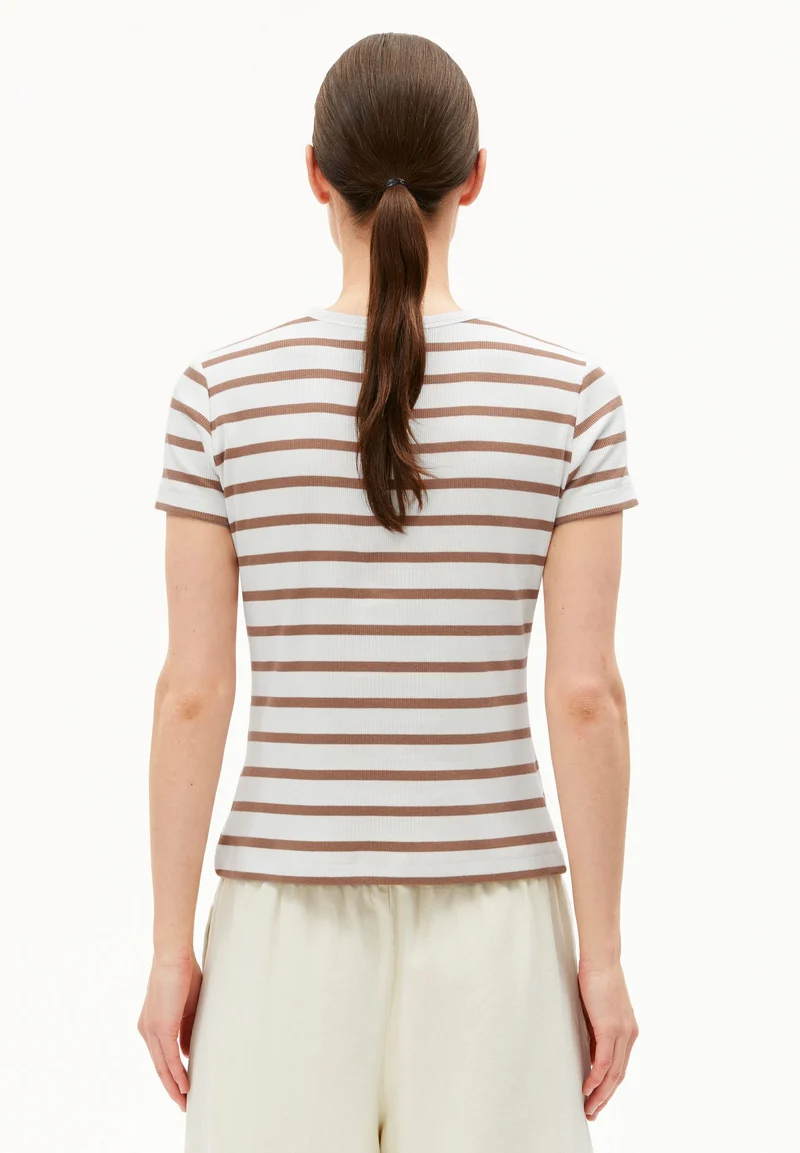 KARDAA GESTREIFTES RIPP-T-SHIRT | white-pale umber