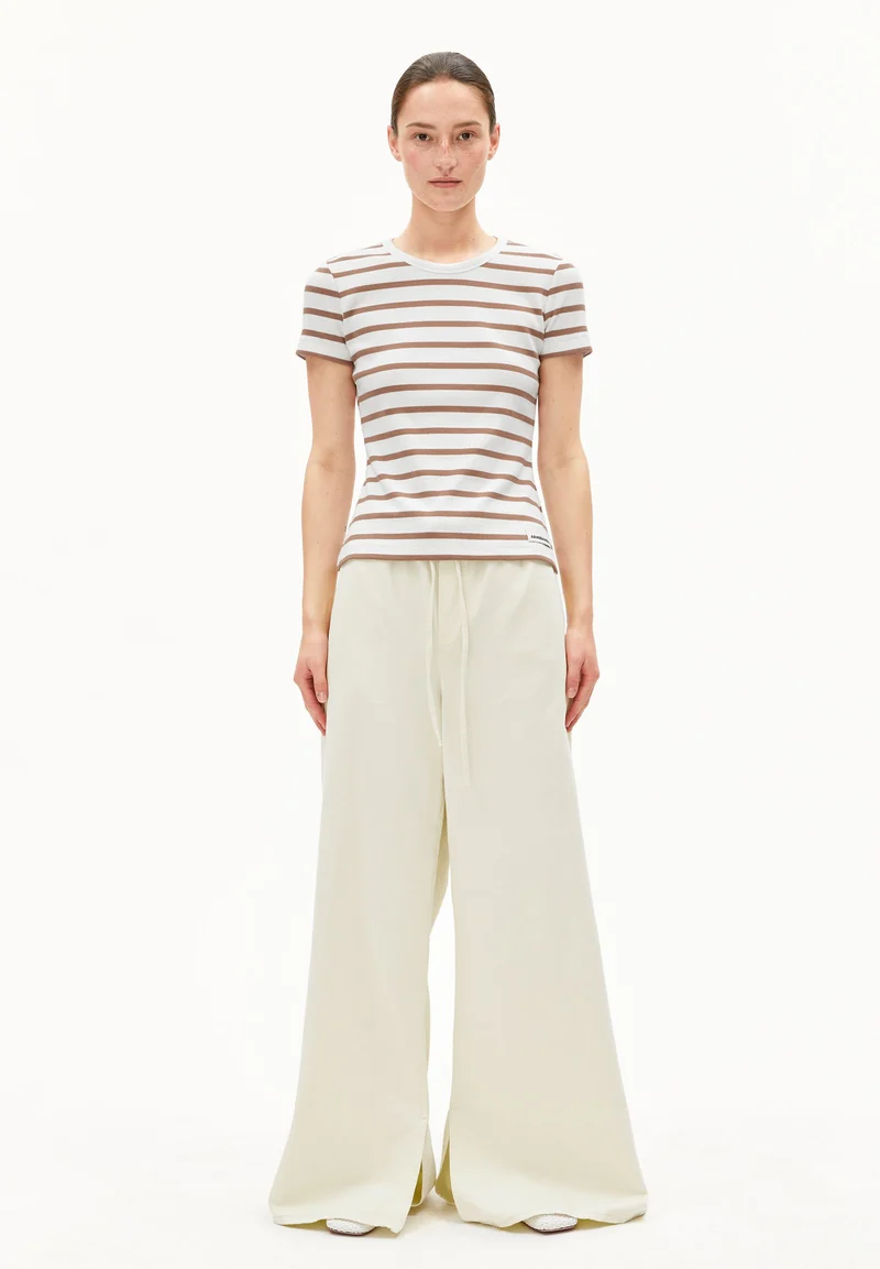 KARDAA GESTREIFTES RIPP-T-SHIRT | white-pale umber