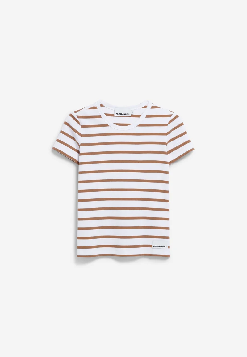 KARDAA GESTREIFTES RIPP-T-SHIRT | white-pale umber