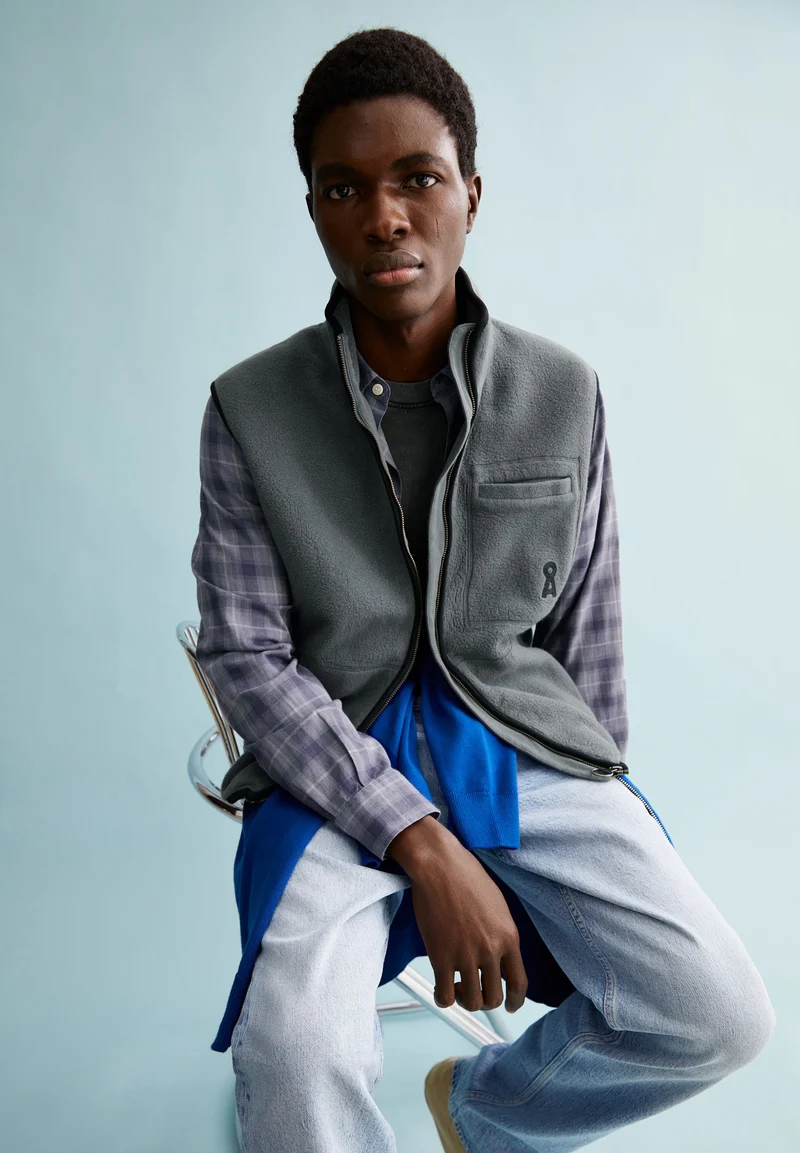 AABLEO FLEECE VEST | space steel