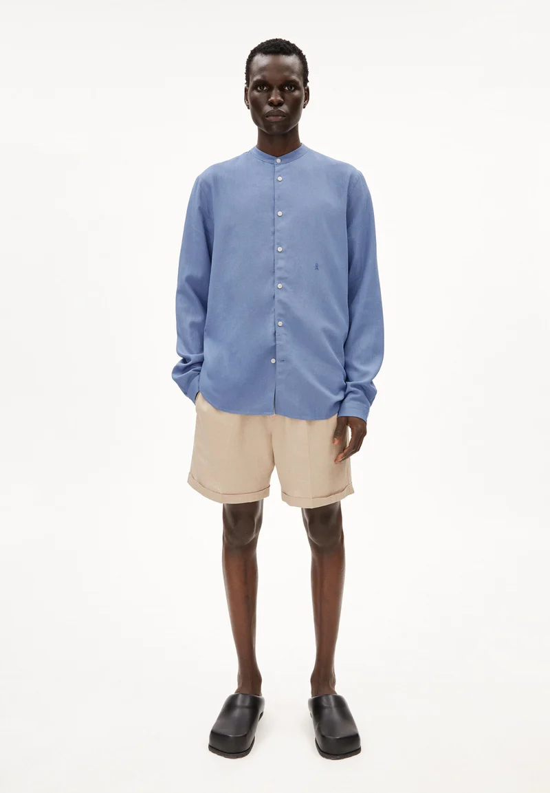 VAALERONIMUS LEINEN-HEMD | blue stone