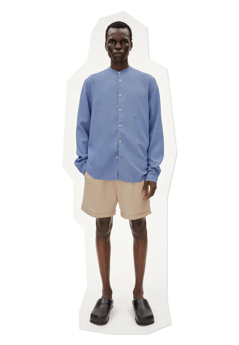 VAALERONIMUS LEINEN-HEMD | blue stone
