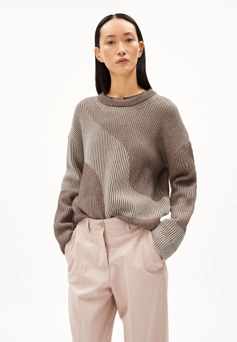 MAYRAA VANISE STRICKPULLOVER | cinnamon dust melange-oatmilk