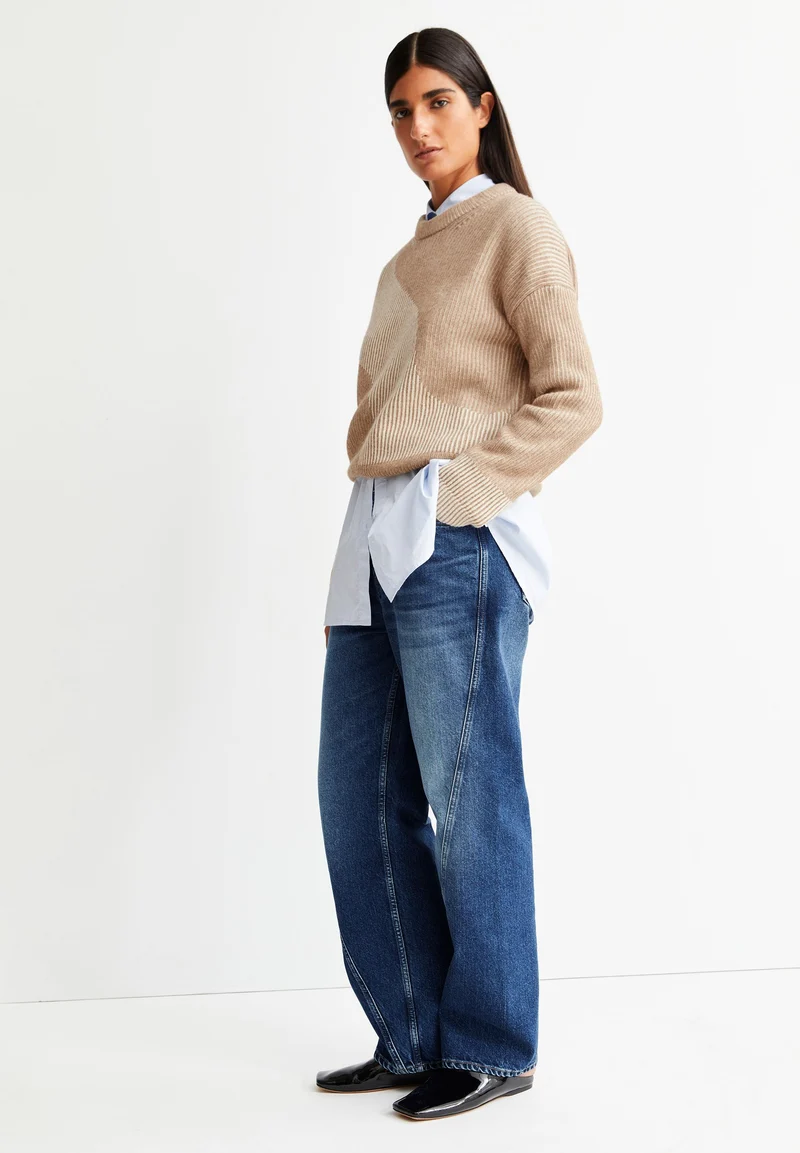 MAYRAA VANISE STRICKPULLOVER | camel melange-oatmilk