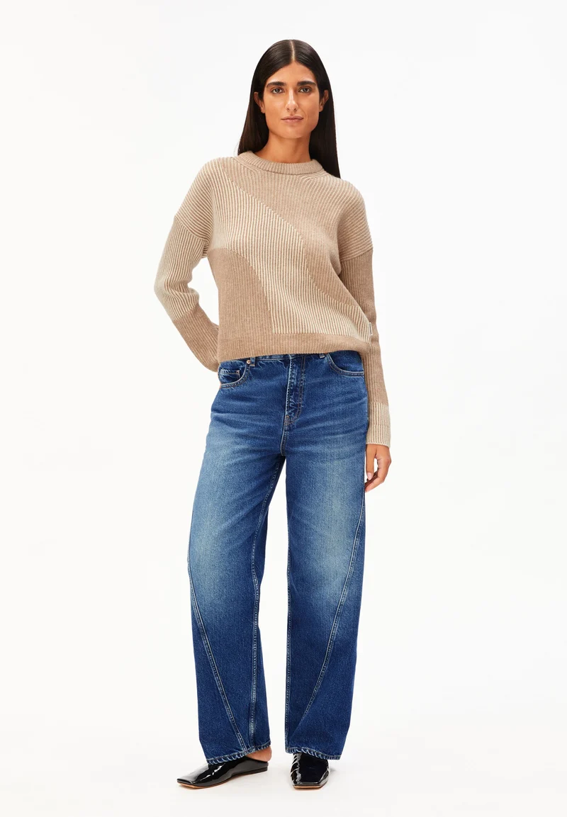 MAYRAA VANISE STRICKPULLOVER | camel melange-oatmilk