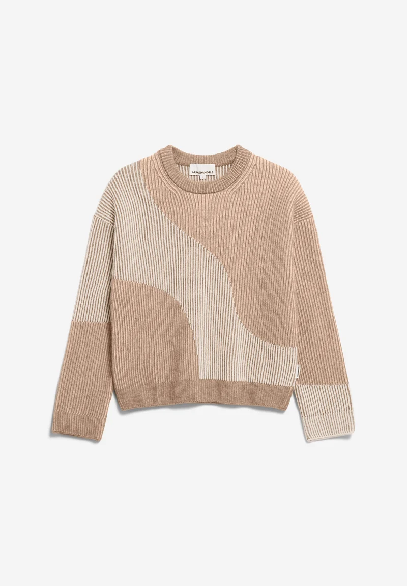 MAYRAA VANISE STRICKPULLOVER | camel melange-oatmilk