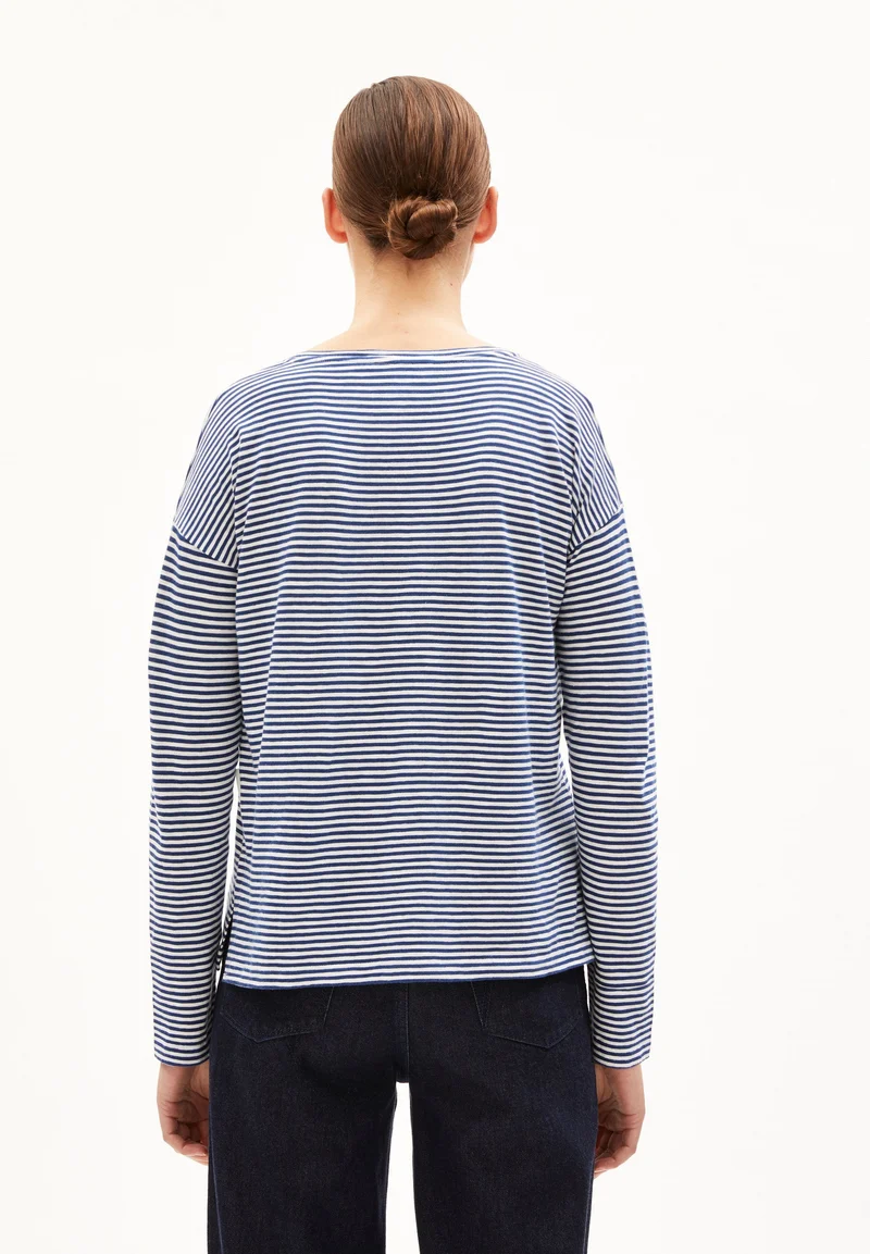 XIANAA GESTREIFTES LANGARMSHIRT | faded indigo-oatmilk
