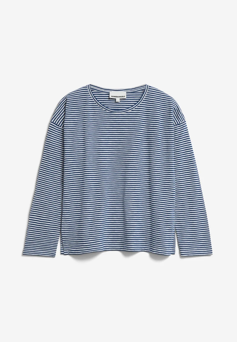 XIANAA GESTREIFTES LANGARMSHIRT | faded indigo-oatmilk
