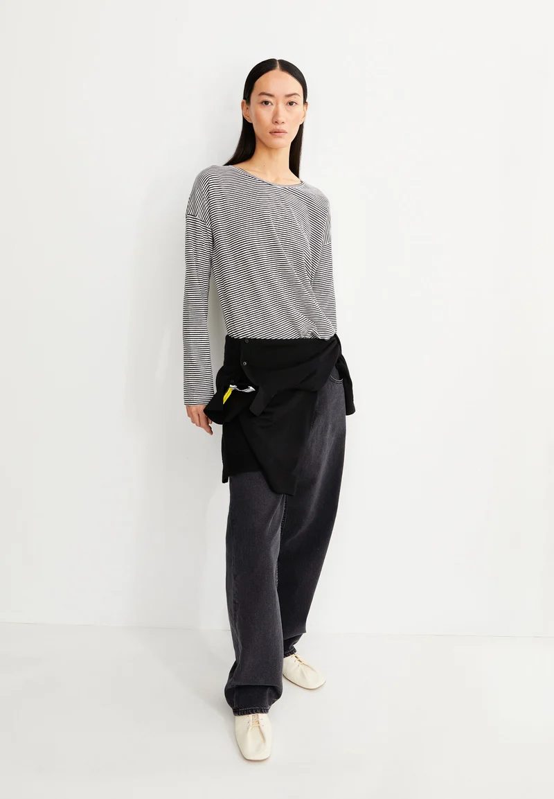 XIANAA GESTREIFTES LANGARMSHIRT | black-oatmilk