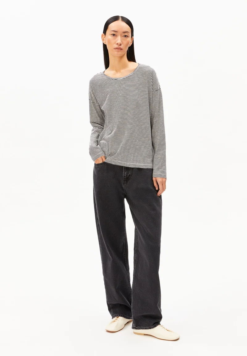 XIANAA GESTREIFTES LANGARMSHIRT | black-oatmilk