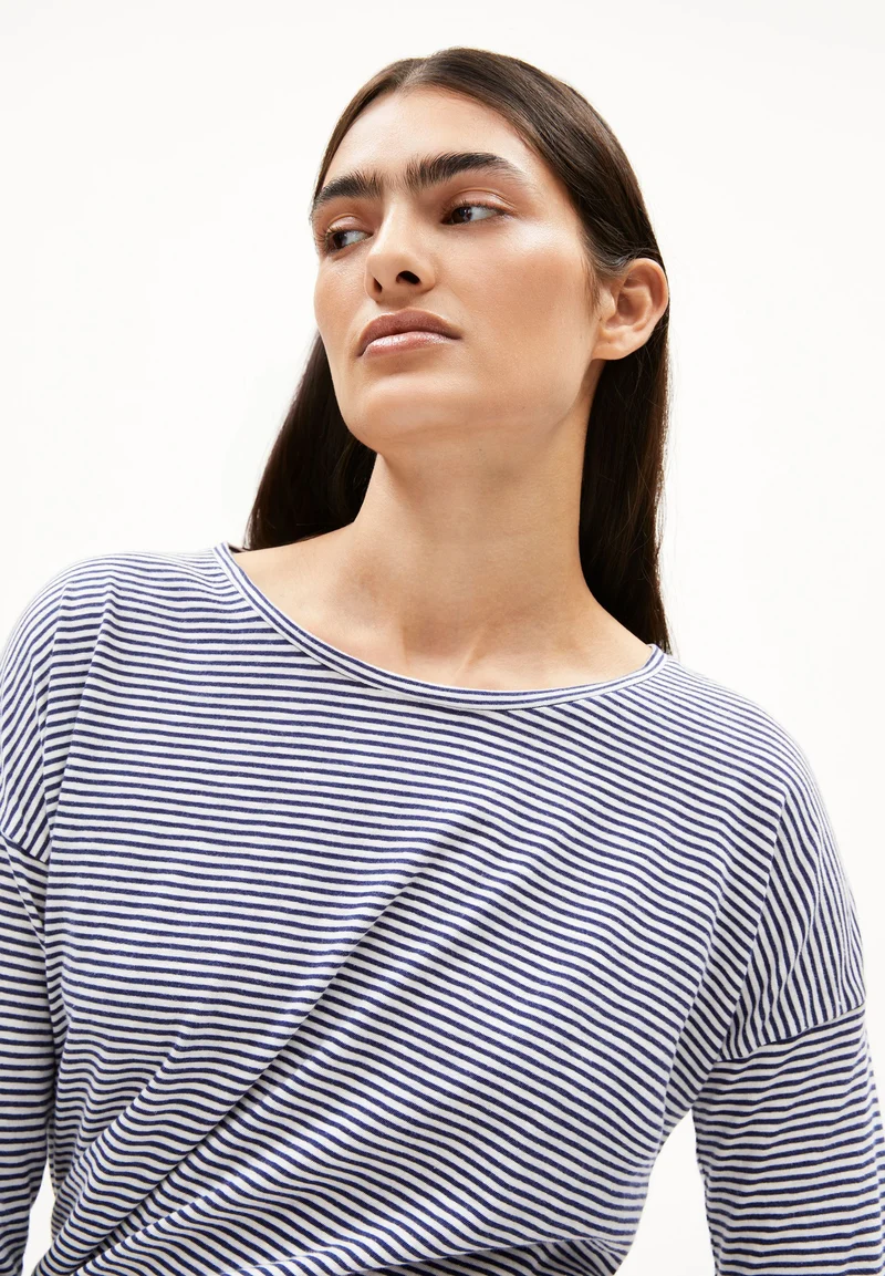 XIANAA GESTREIFTES LANGARMSHIRT | oatmilk-blue noon
