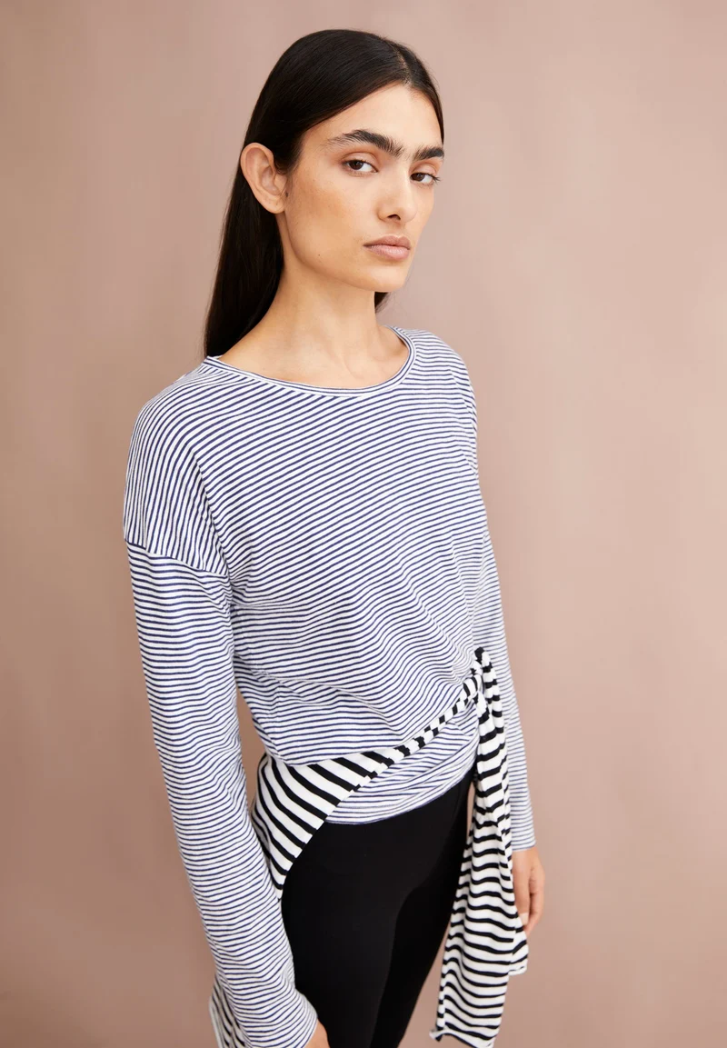 XIANAA GESTREIFTES LANGARMSHIRT | oatmilk-blue noon