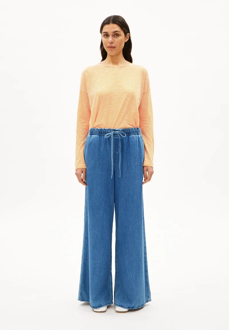 XIANAA GESTREIFTES LANGARMSHIRT | oatmilk-light tangerine