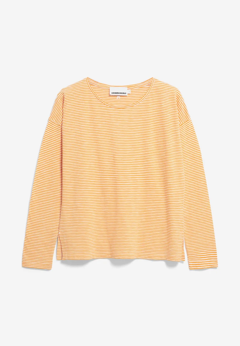 XIANAA GESTREIFTES LANGARMSHIRT | oatmilk-light tangerine