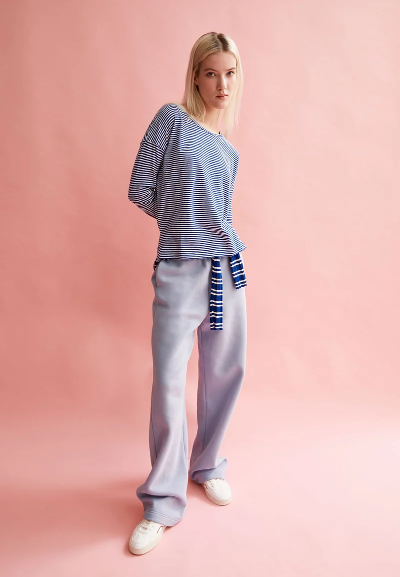 XIANAA GESTREIFTES LANGARMSHIRT | oatmilk-lapis blue