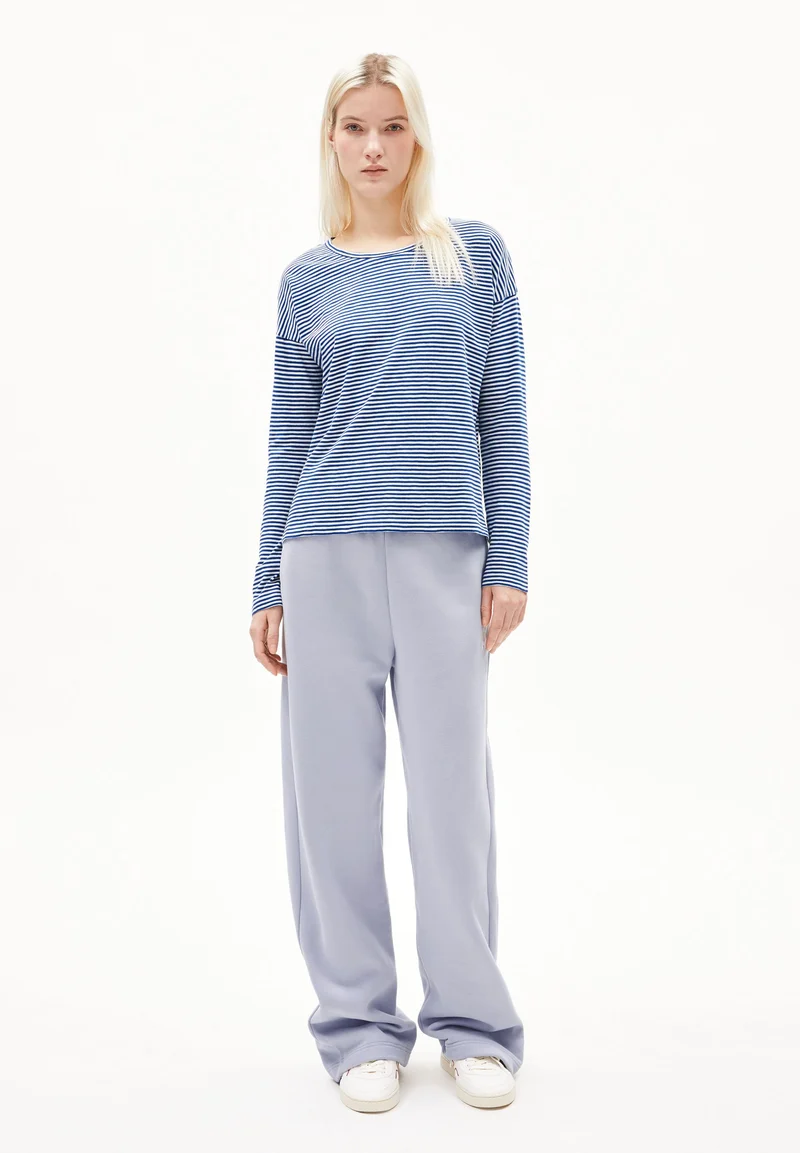 XIANAA GESTREIFTES LANGARMSHIRT | oatmilk-lapis blue