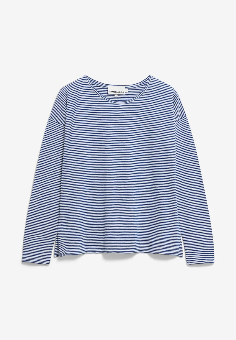 XIANAA GESTREIFTES LANGARMSHIRT | oatmilk-lapis blue