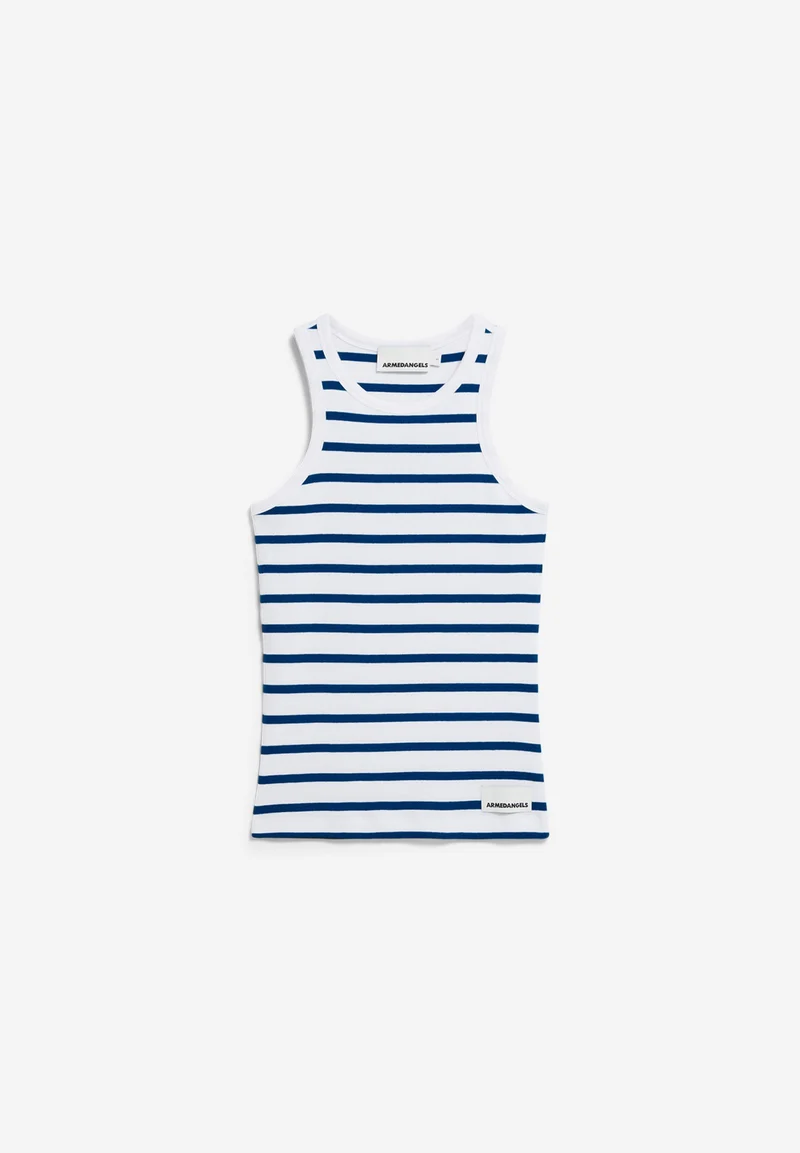 KANITAA GESTREIFTES TOP | white-lapis blue