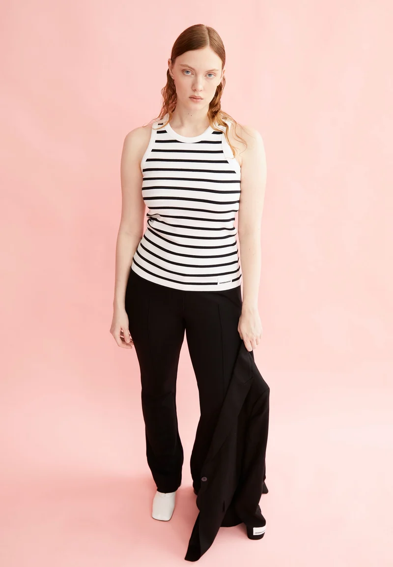KANITAA GESTREIFTES TOP | white-black