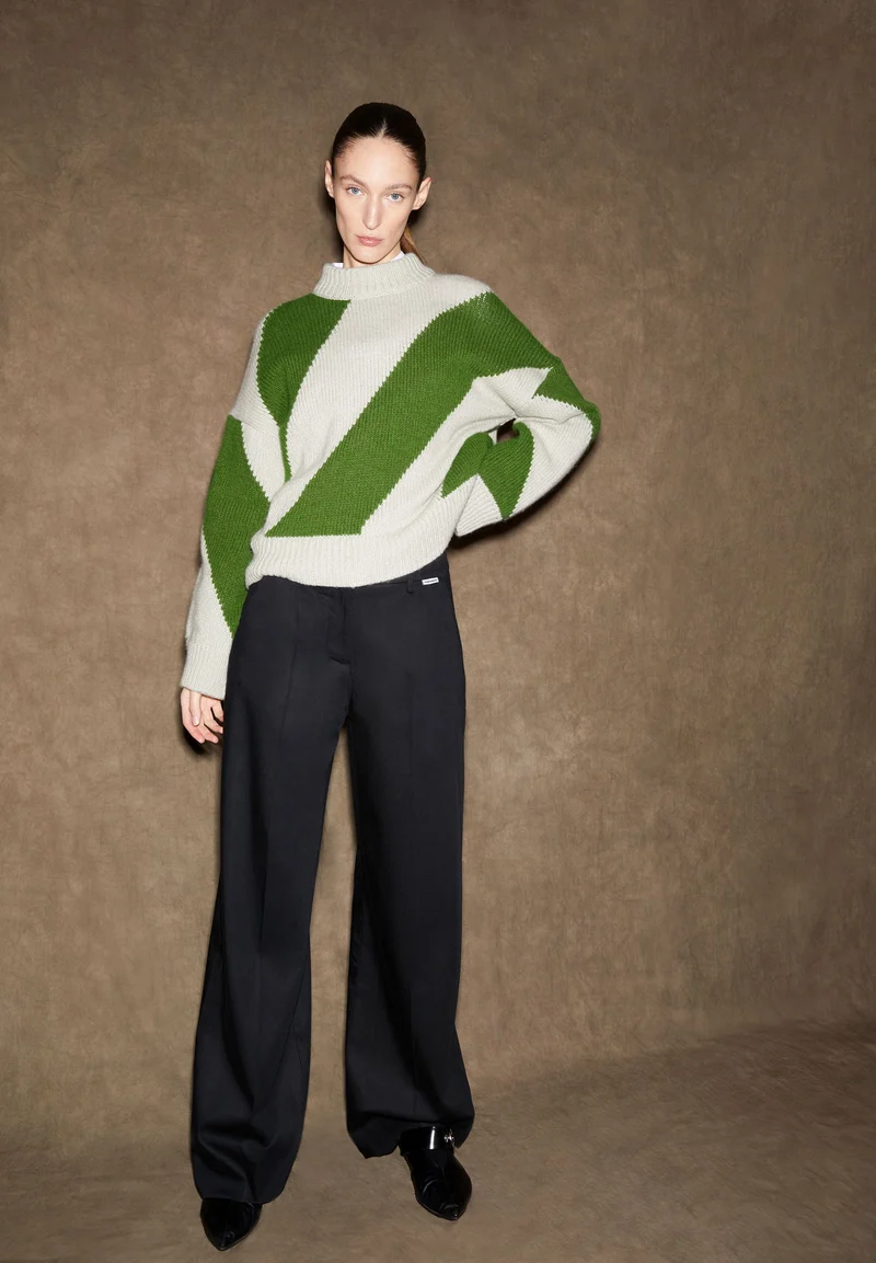 SADNAA STRIPES | gravel-ivy green
