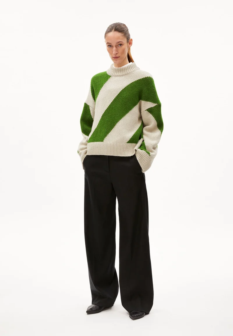 SADNAA STRIPES | gravel-ivy green