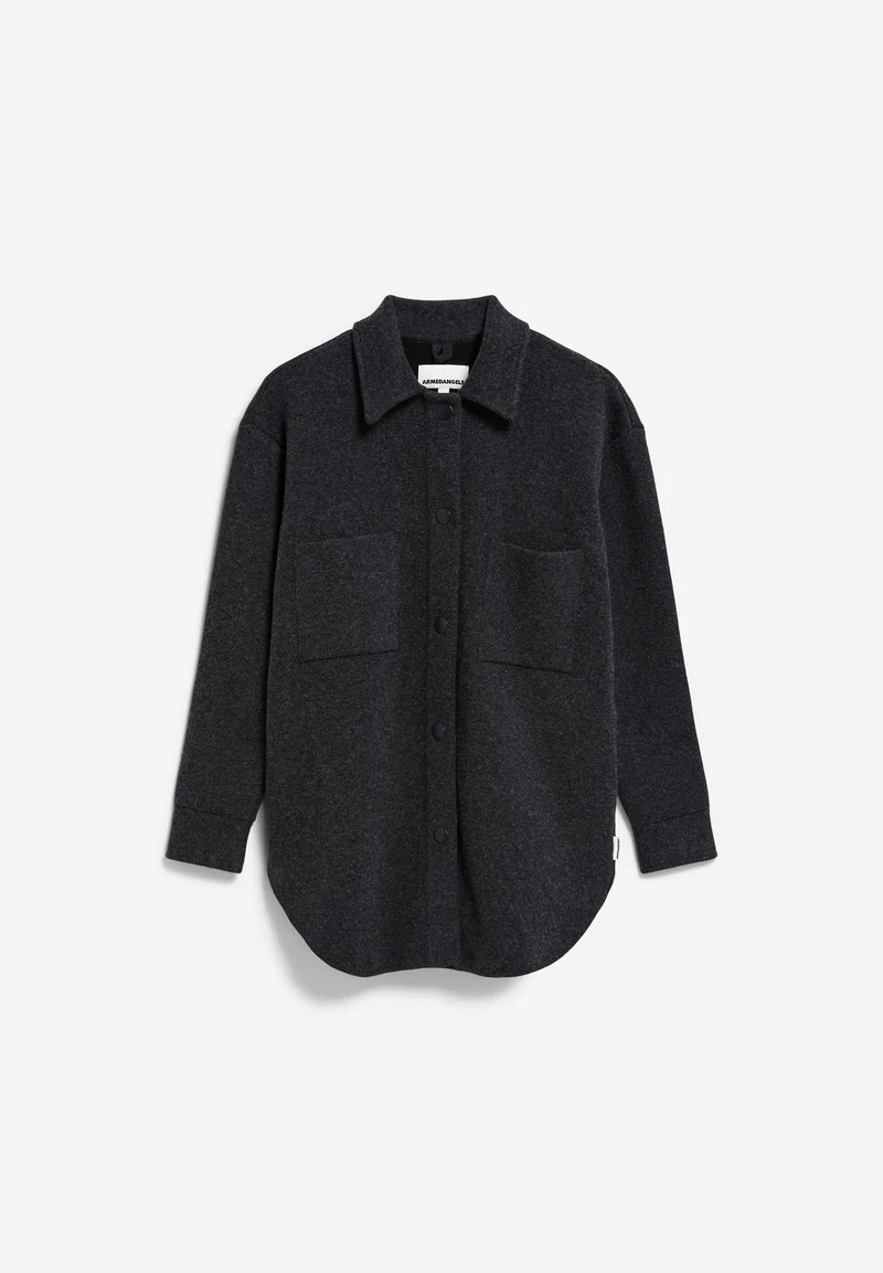 ALMARAA STRICK-OVERSHIRT | steel melange