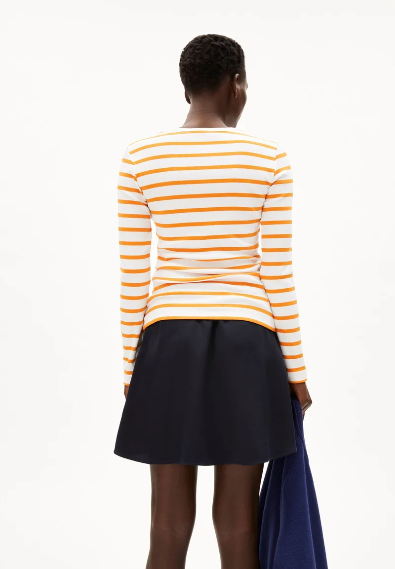 MAYWAA STRIPES | white-light tangerine